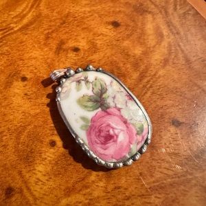 Broken China Soldered Pendant